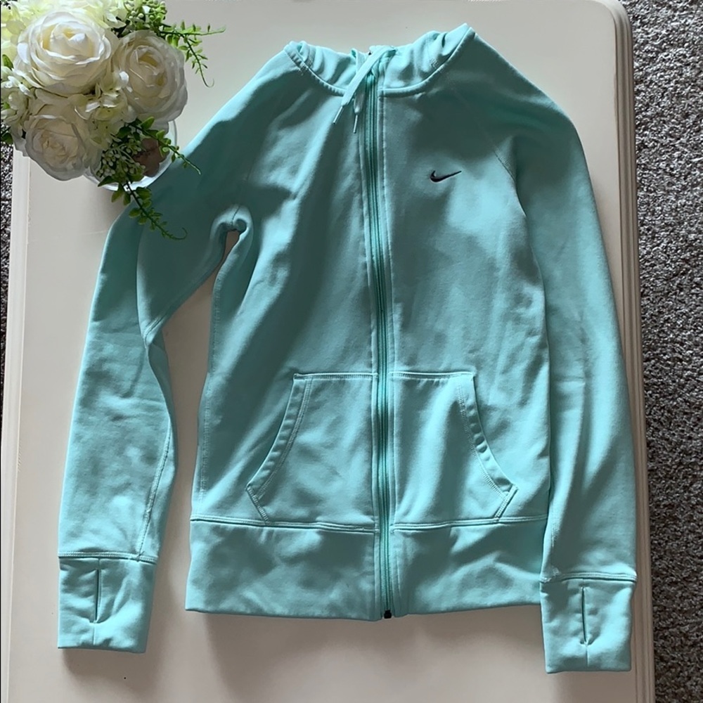 Nike Tiffany Blue Fleece Zip up Hoodie Sz XS
